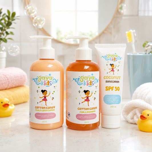 Gaya Kids Cotton Candy Hair Care Set – Shampoo, Conditioner & Gel