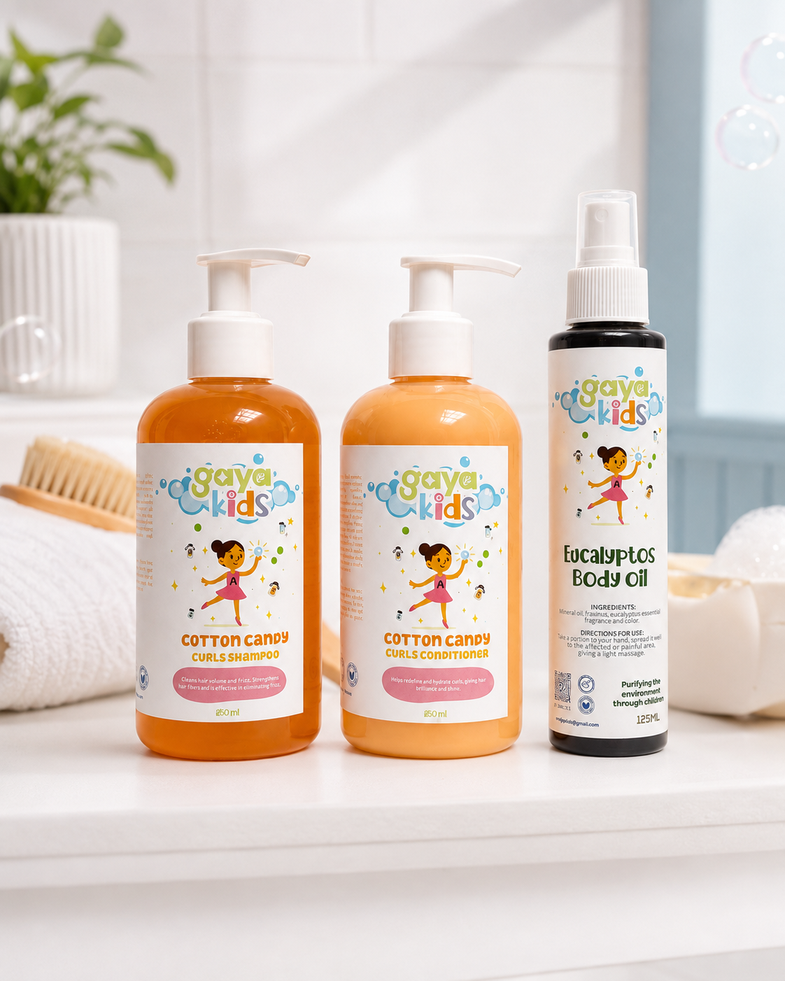 Gaya Kids Cotton Candy Hair Care Set + Eucalyptus Oil