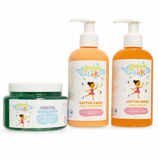 Gaya Kids Cotton Candy Hair Care Set – Shampoo, Conditioner & Gel