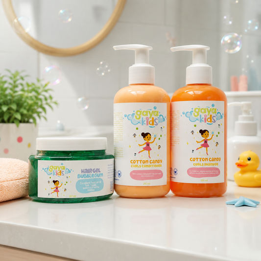 Gaya Kids Cotton Candy Hair Care Set – Shampoo, Conditioner & Gel
