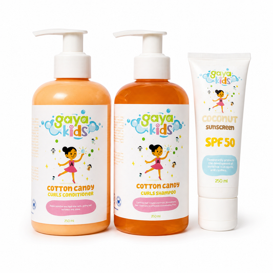 Gaya Kids Cotton Candy Hair Care Set – Shampoo, Conditioner & Gel