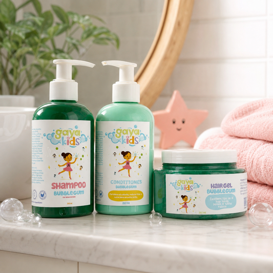 Gaya Kids Bubble Gum Hair Care Set – Shampoo, Conditioner & Gel