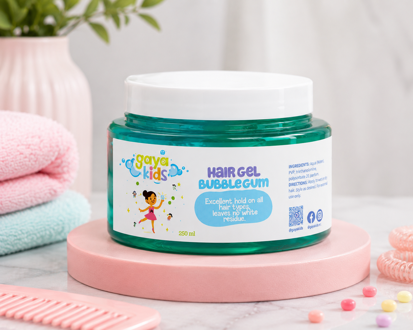 Gel Bubblegum Kids – Fijación Flexible Sin Residuos