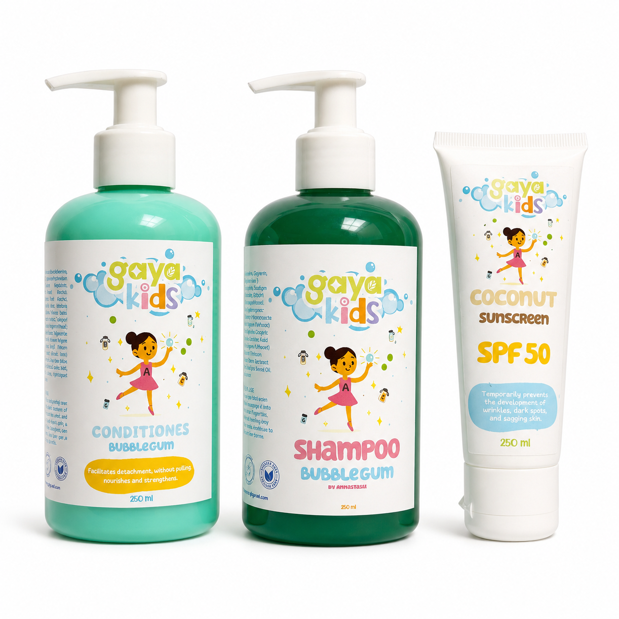 Gaya Kids Bubblegum Hair Care Set + SPF 50