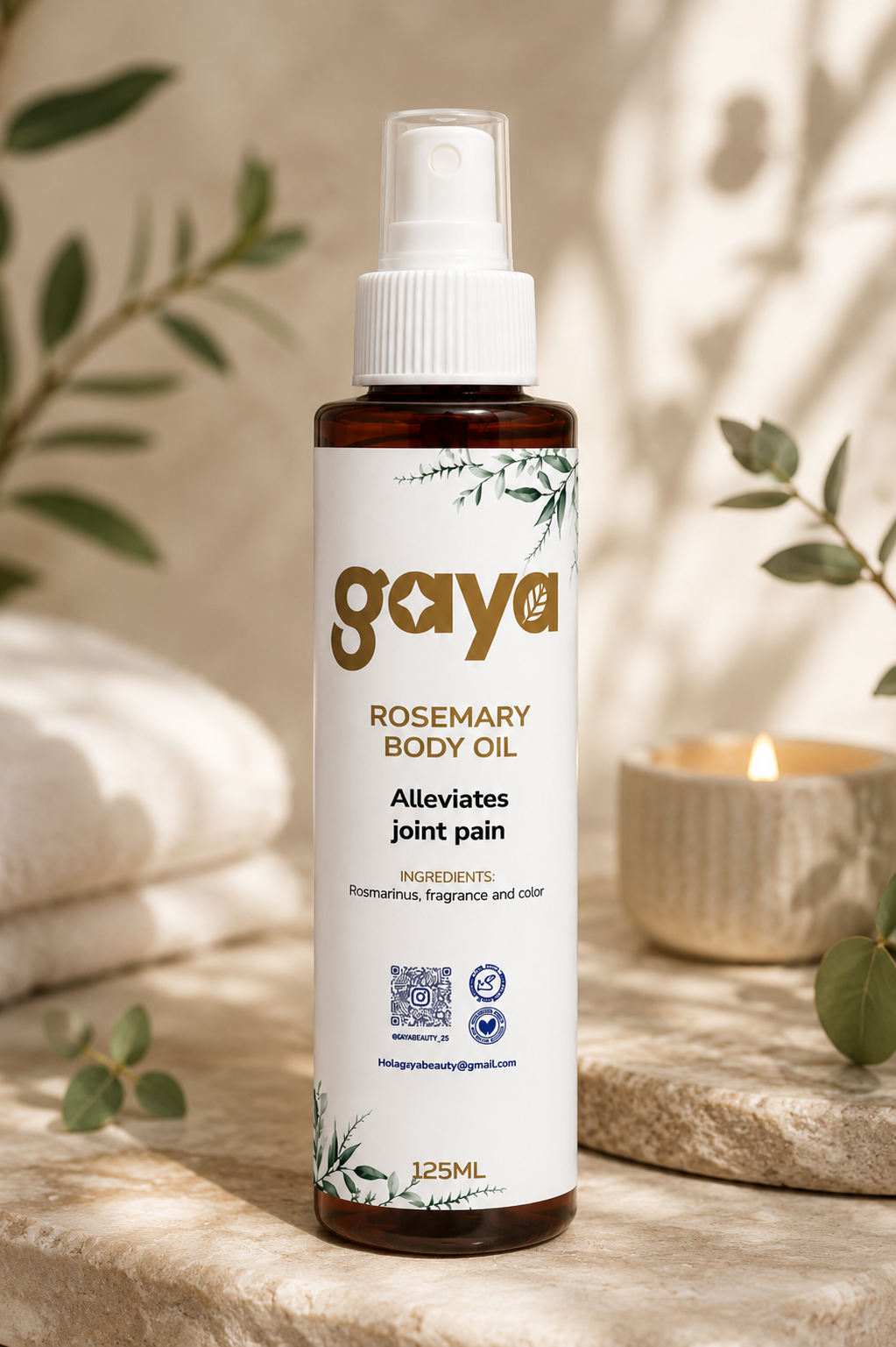 Gaya Beauty Rosemary Body Oil – Hydration & Massage